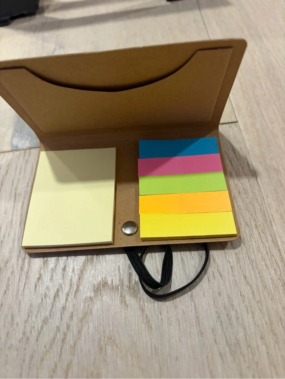 Black Acrylic Desk File Organizer with Sticky Note Set and Mini Clipboard